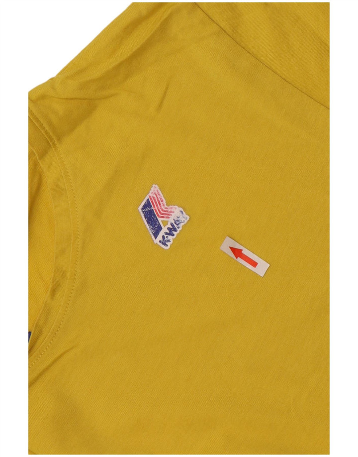 Męski T-shirt K-Way, duży, żółty, bawełniany