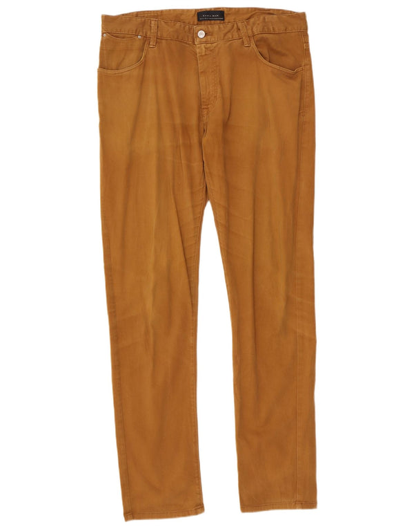 Męskie spodnie typu slim casual Zara EU 46 XL W36 L34 Brązowa bawełna