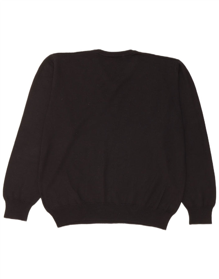 Męski sweter Carrera z dekoltem w kształcie litery V, 2XL, czarna wełna