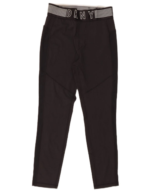 Damskie legginsy Dkny Graphic Crop UK 12, średni czarny poliester