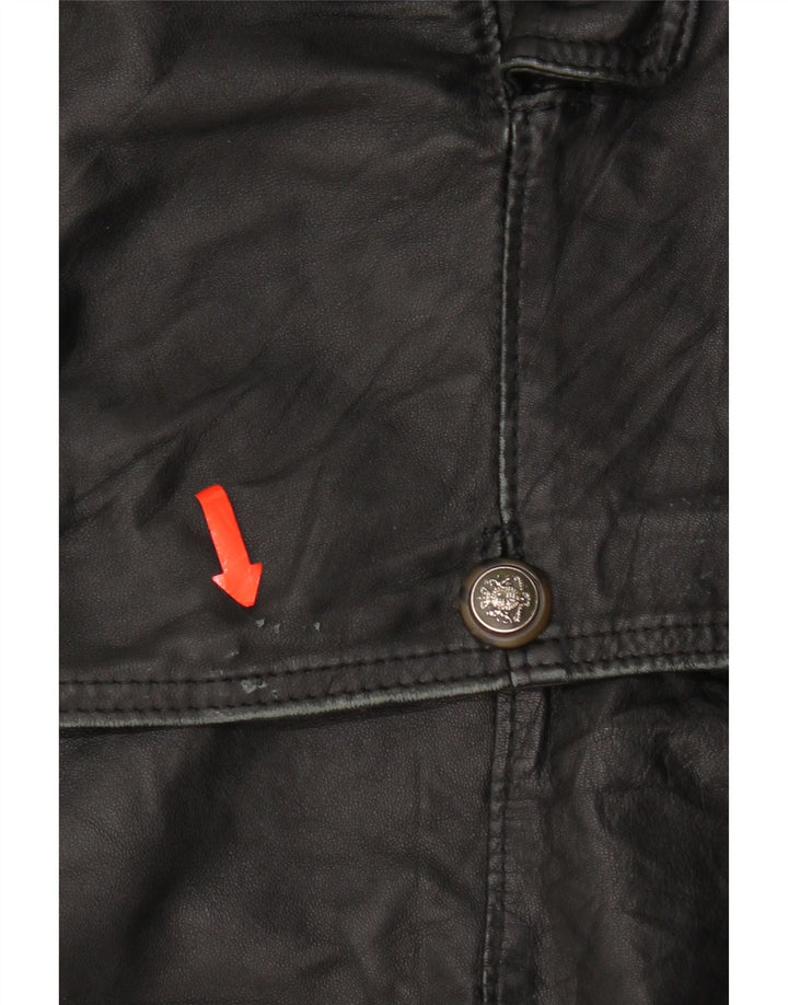 Bizzarro Męska marynarka zapinana na 3 guziki IT 54 2XL Czarna skóra