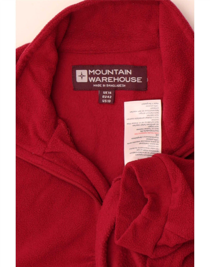 Damski sweter polarowy Mountain Warehouse z zamkiem błyskawicznym, UK 14, duży, czerwony poliester