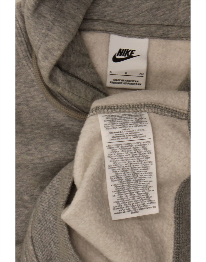 Męski sweter z kapturem Nike, mały, szary, z bawełny w cętki