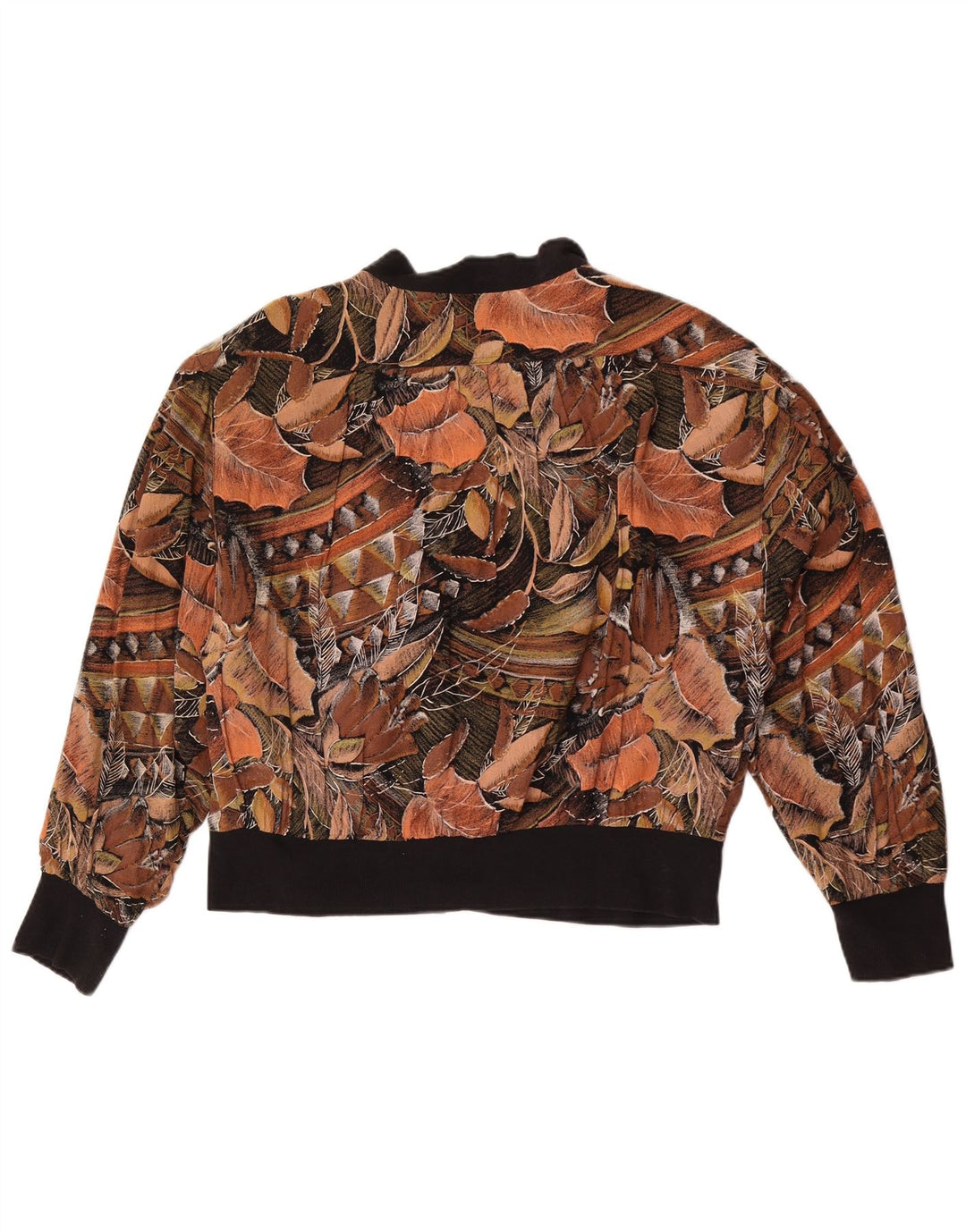 Damska kurtka bomberka w stylu vintage EU 40 Średni brąz w kwiaty