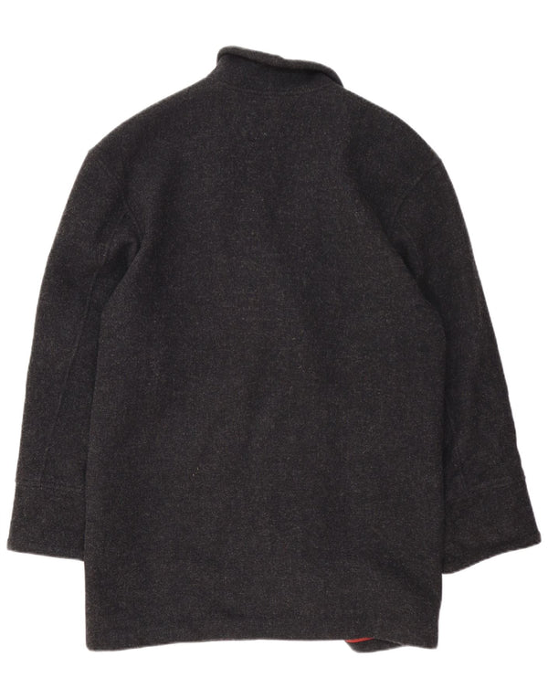 Vintage damski płaszcz oversize IT 42 średnioszary wełniany