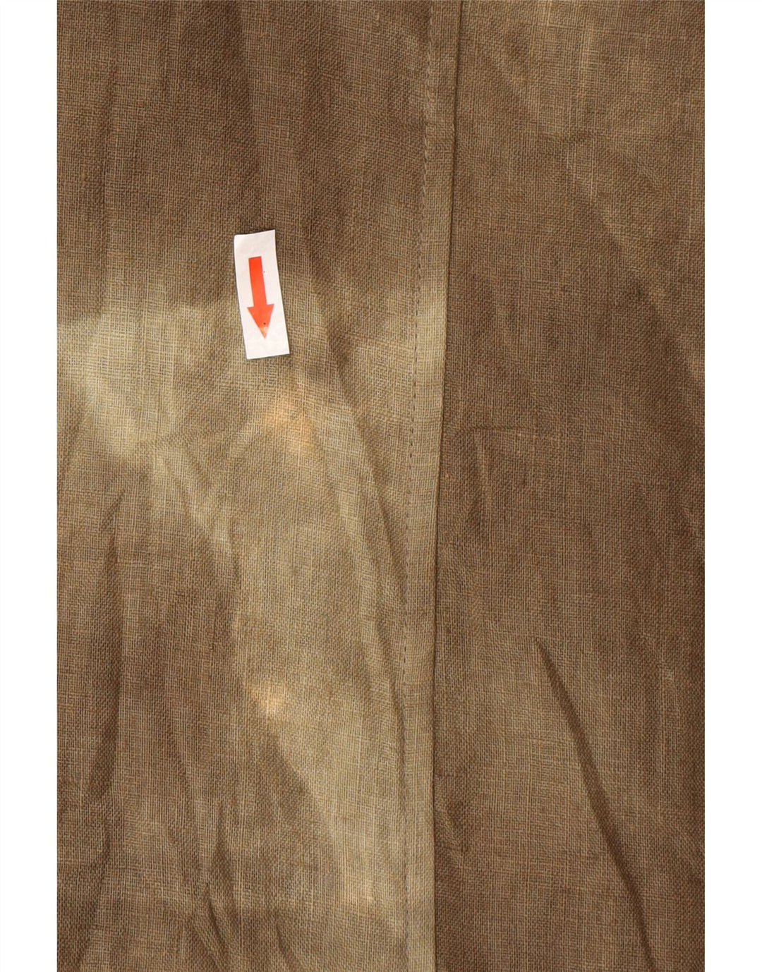 Bluzka damska z krótkim rękawem w stylu vintage, UK 12 Medium Khaki Tie Dye Silk