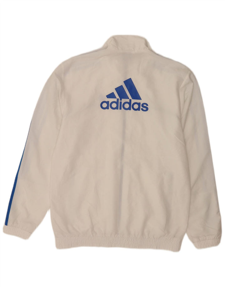 Adidas Męska graficzna bluza dresowa Top Jacket UK 36/38 Mały biały poliester