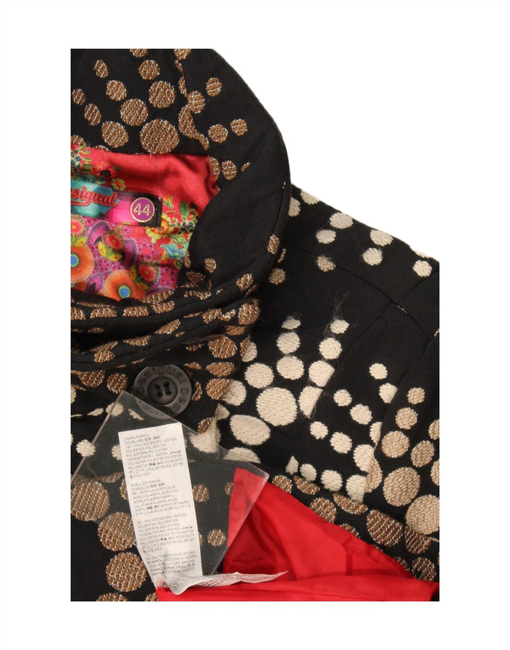 Desigual damski płaszcz EU 44 XL, czarny, geometryczny poliester