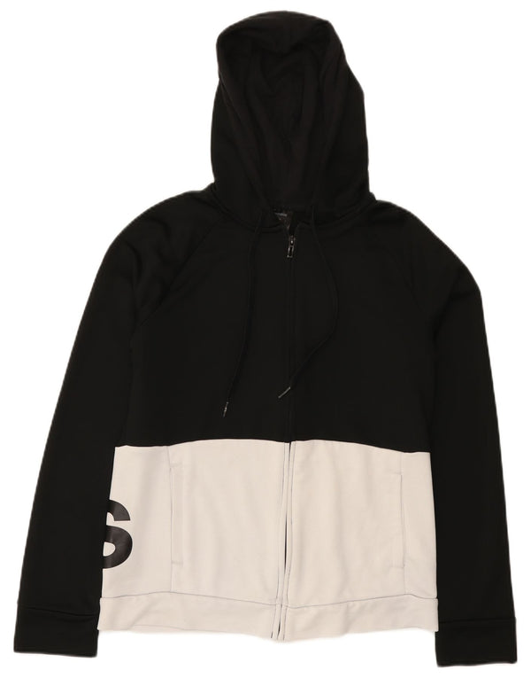 Damski sweter Adidas z grafiką i zamkiem błyskawicznym UK 16/18, duży czarny blok kolorów