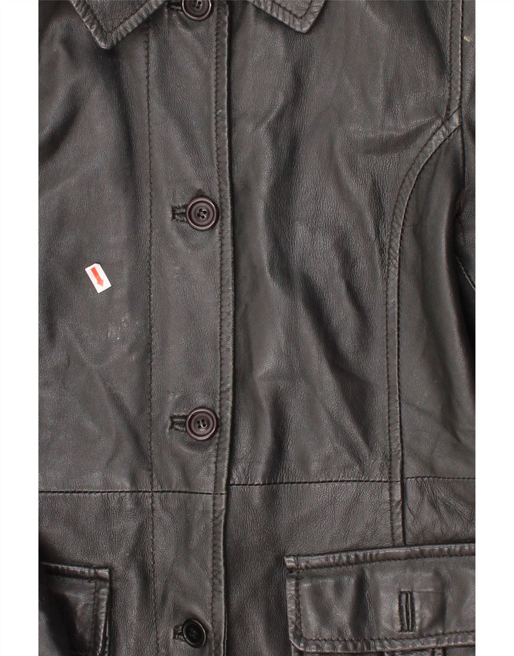 VINTAGE Womens Leather Jacket IT 42 Medium Black Leather Vintage Vintage and Second-Hand Vintage from Messina Hembry 