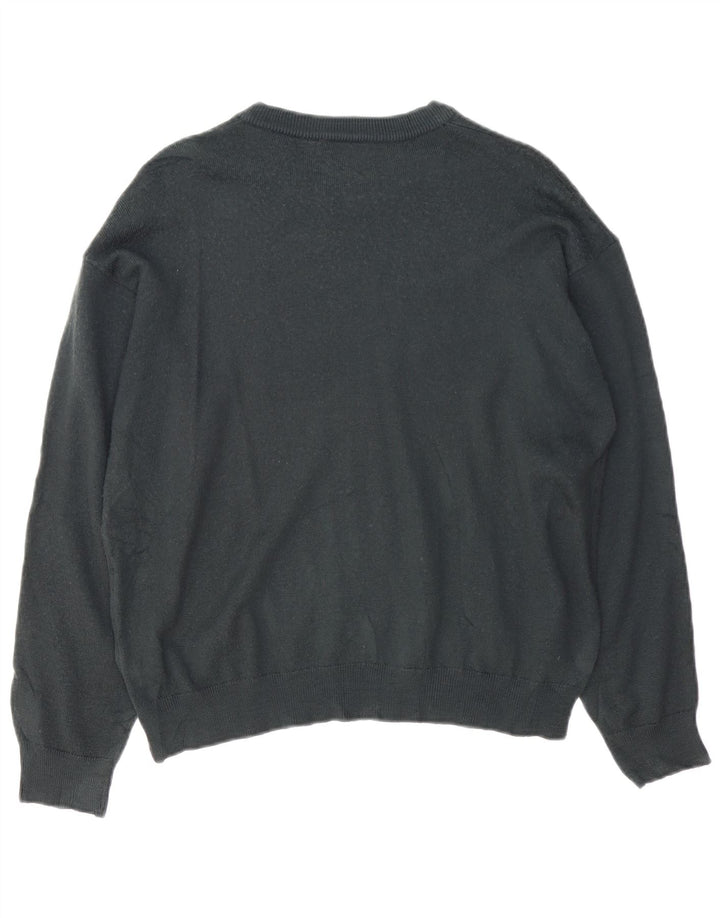 Męski sweter LACOSTE z dekoltem w łódkę, rozmiar 4, średnia czarna wełna