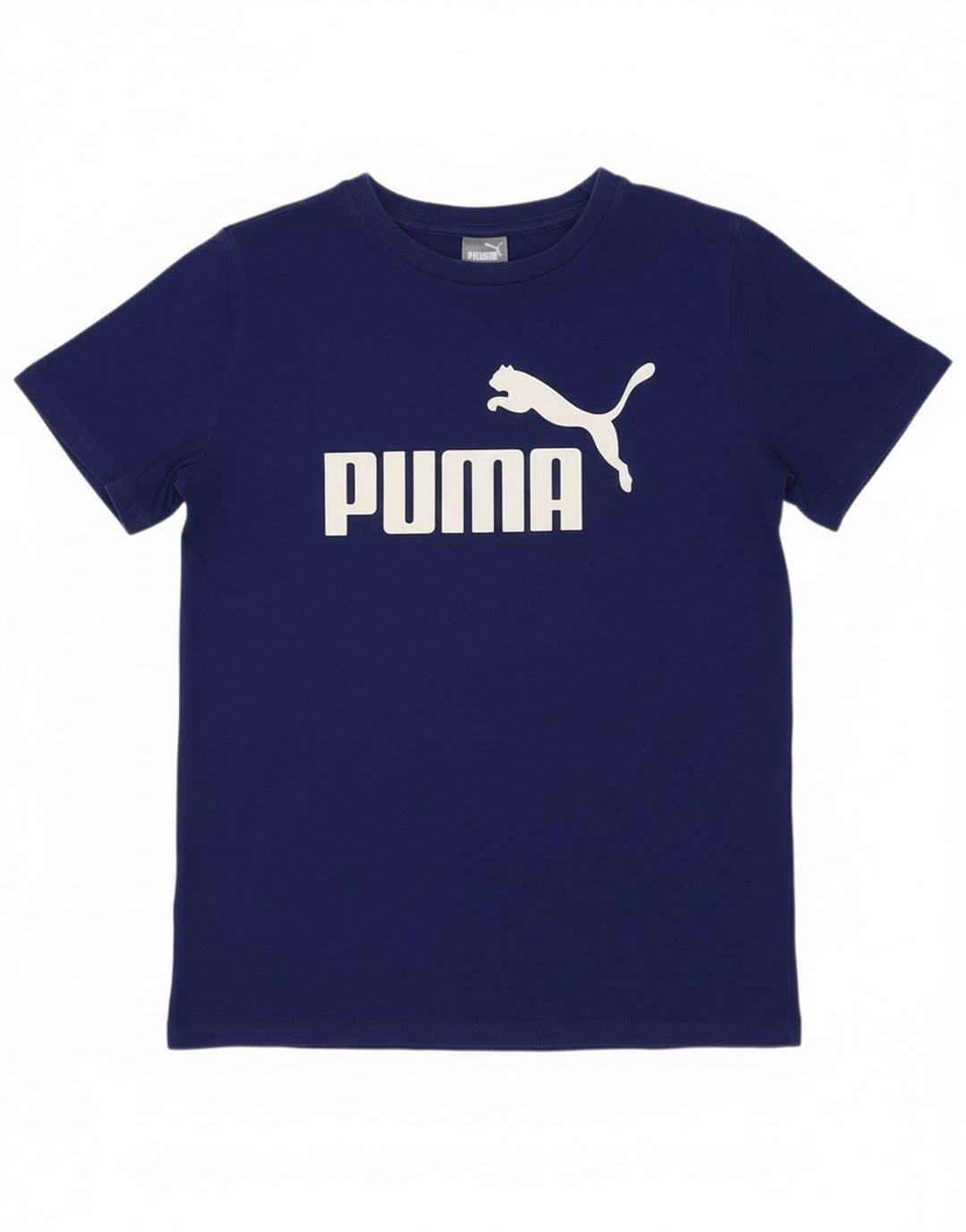 Chłopięcy T-shirt z grafiką Puma, 10-11 lat, średni niebieski, bawełniany