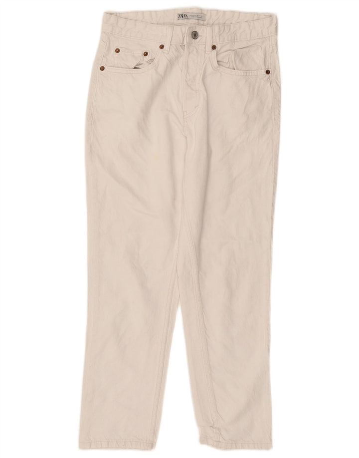 Męskie proste dżinsy Zara EU 38 Small W30 L26 Biała bawełna