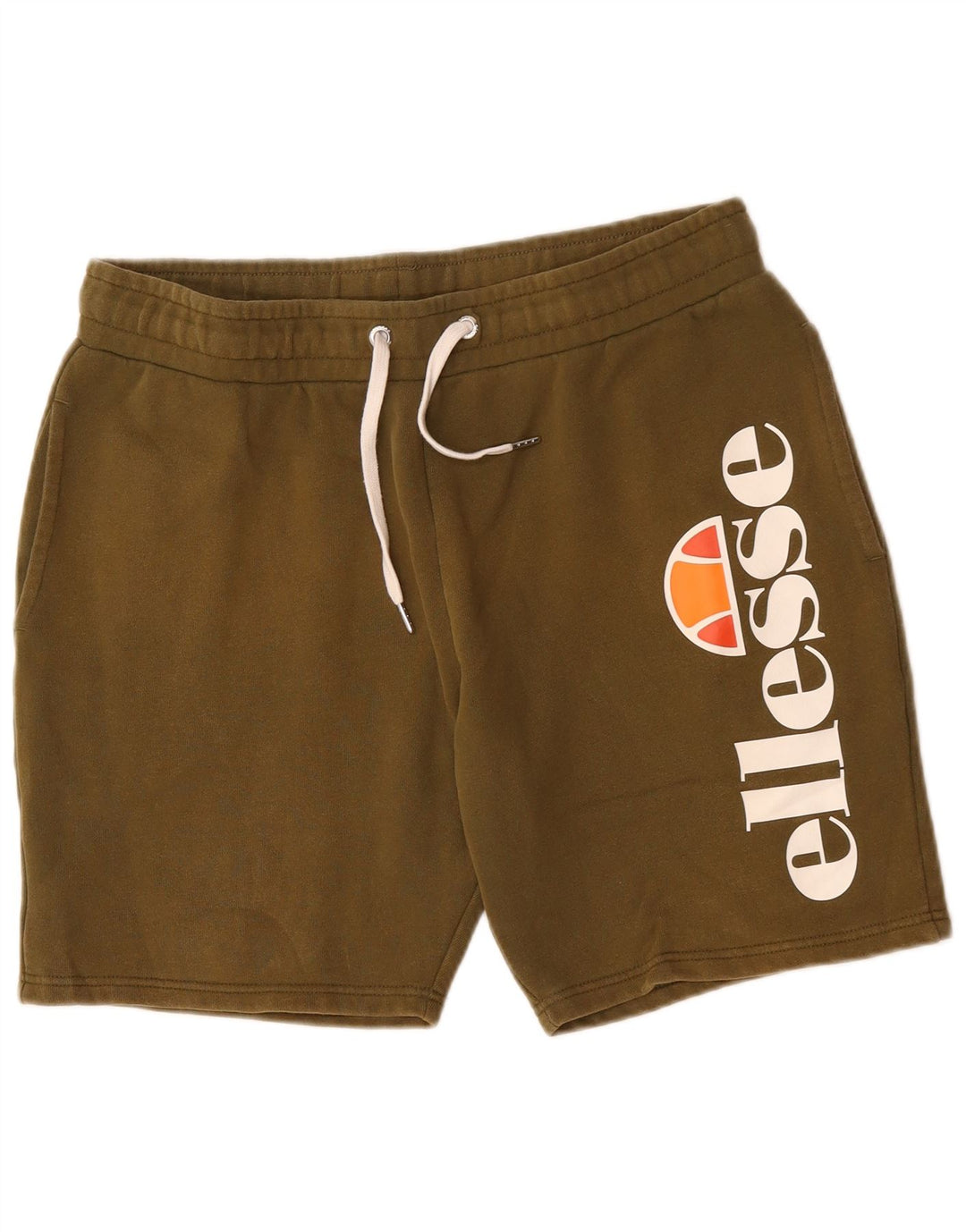 Męskie spodenki sportowe Ellesse z grafiką, duże, bawełniane w kolorze khaki