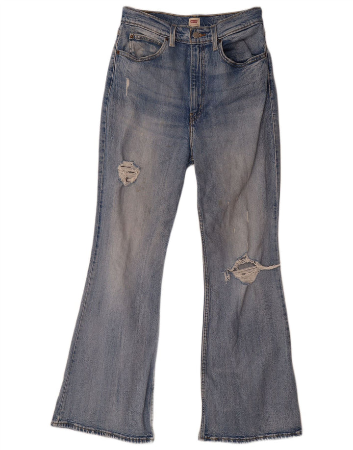 Damskie jeansy Levi's w trudnej sytuacji, rozkloszowane W28 L29, niebieska bawełna