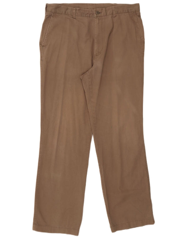 Męskie spodnie chino Marks & Spencer Blue Harbor Straight W38 L33 brązowe