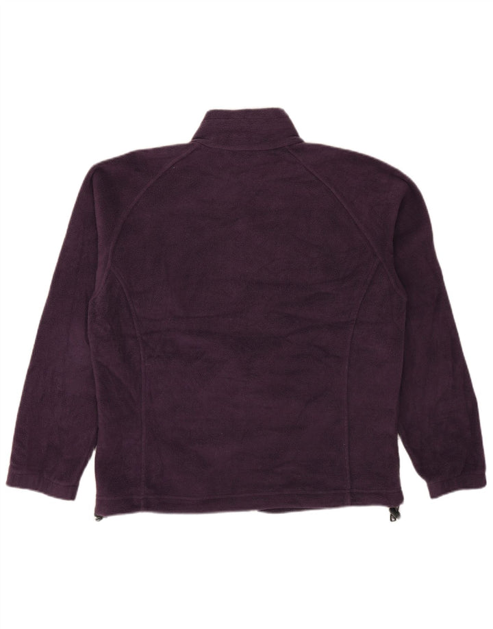 Damska, oversize'owa kurtka polarowa COLUMBIA UK 16, duża, fioletowa, poliestrowa