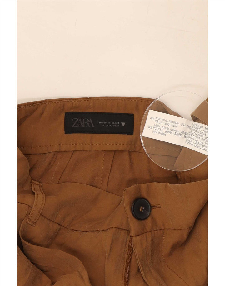 Spodnie damskie Zara Pegged Medium W30 L29 Brązowe Modal