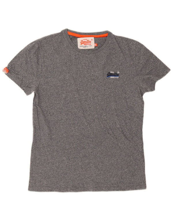 T-shirt męski Superdry, mały, szary, bawełniany w plamki