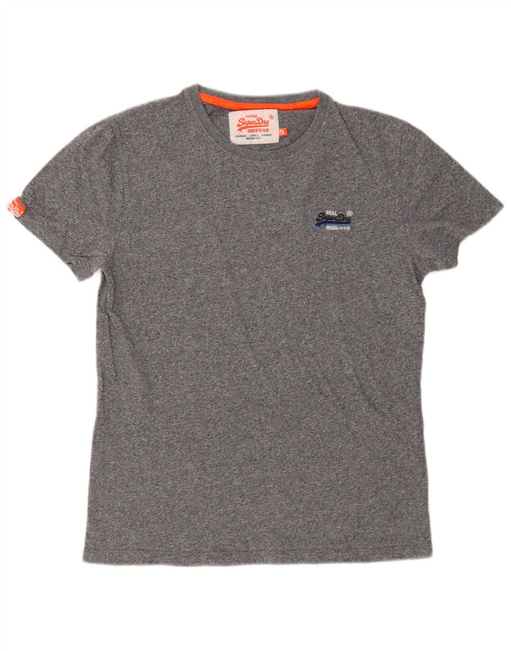 T-shirt męski Superdry, mały, szary, bawełniany w plamki
