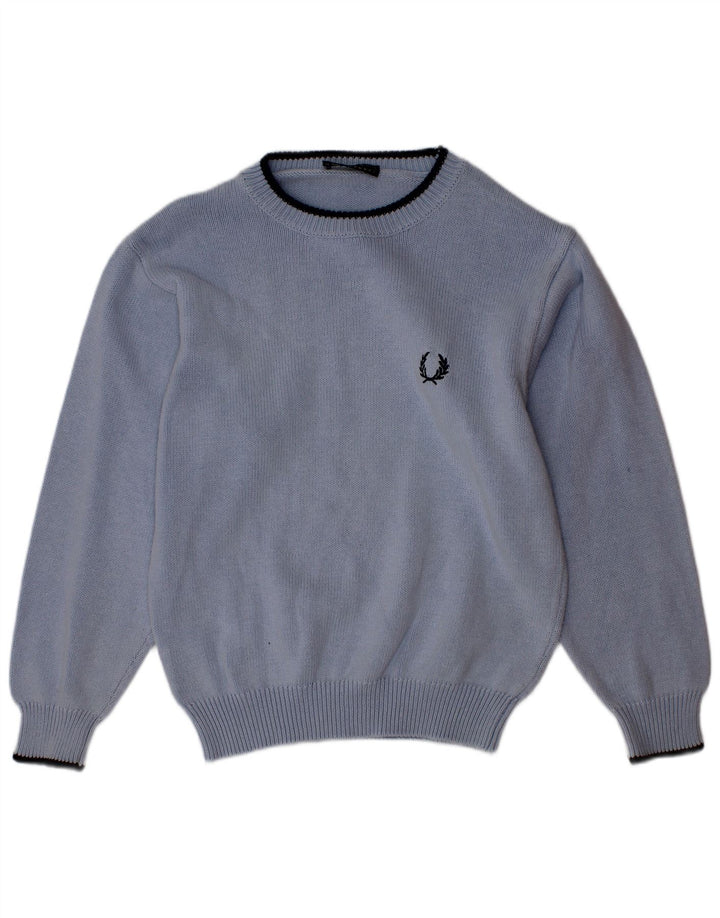 Sweter chłopięcy Fred Perry z okrągłym dekoltem, 5-6 lat, niebieska bawełna