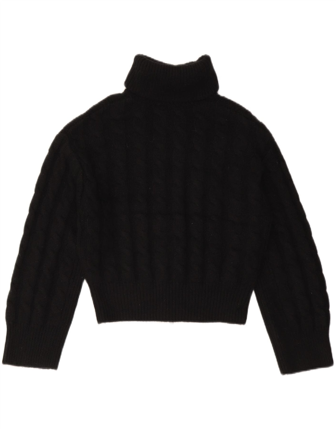Cos Damski sweter oversize typu Crop Cardigan UK 10 Small Black Wełna
