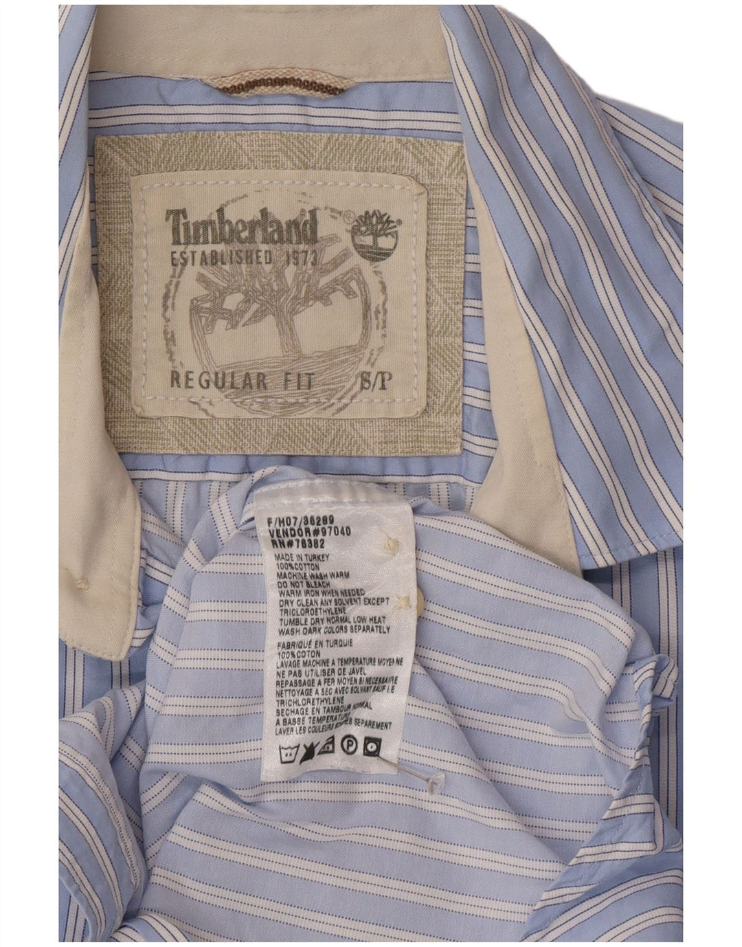Koszula męska Timberland o regularnym kroju, mała, bawełniana w niebieskie paski