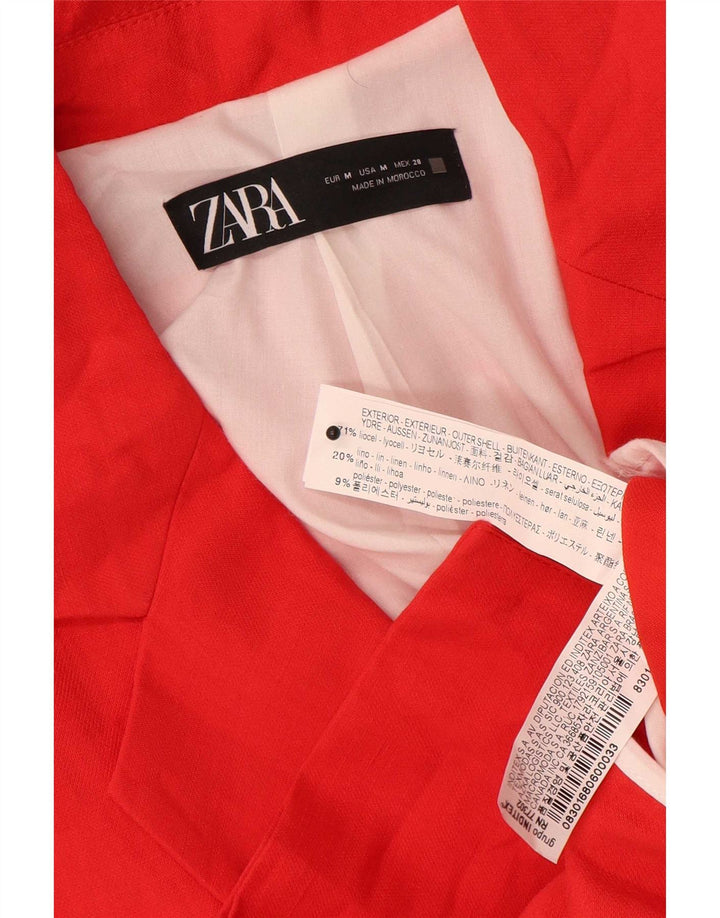 Damska marynarka z podwójnymi piersiami Zara UK 14 Medium Red Lyocell