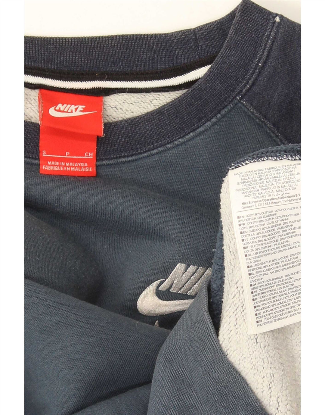 Męska bluza dresowa Nike, mała, bawełniana, w kolorze granatowym