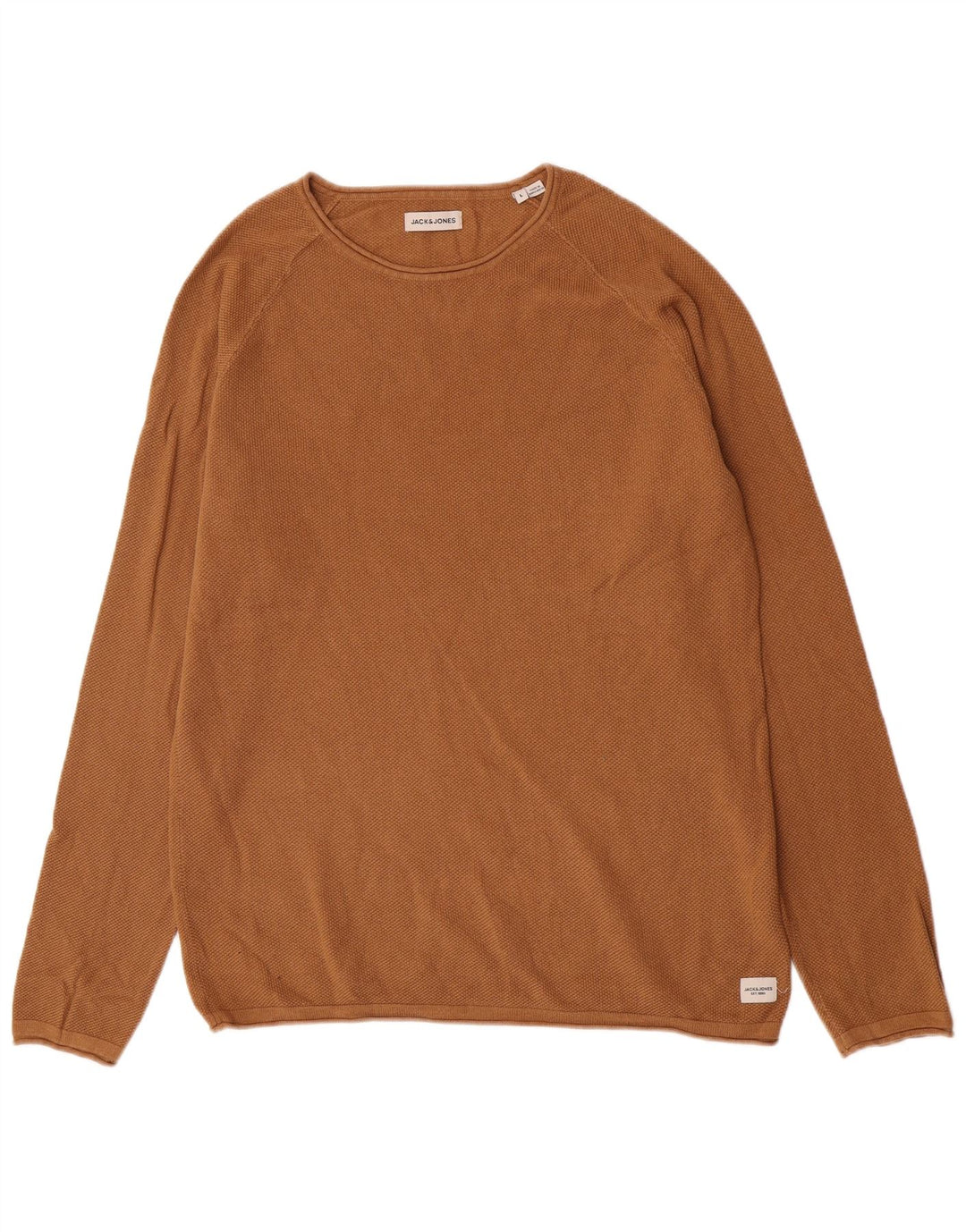 Męski sweter Jack & Jones z okrągłym dekoltem, duży, brązowy, bawełniany