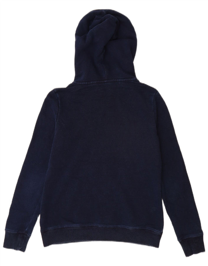 SUPERDRY Damski sweter z kapturem UK 8, mały, granatowy, bawełniany