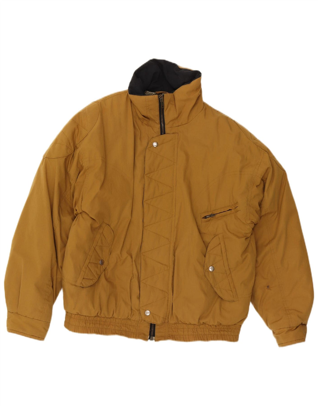Vintage męska wyściełana kurtka bomber IT 48 średni brąz
