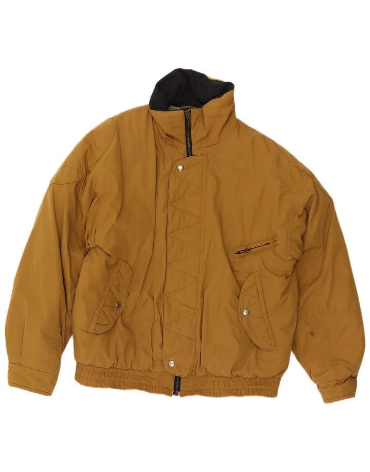 Vintage męska wyściełana kurtka bomber IT 48 średni brąz