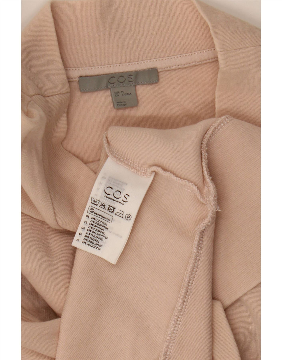 Cos Damska bluza oversize UK 14, średnia beżowa bawełna