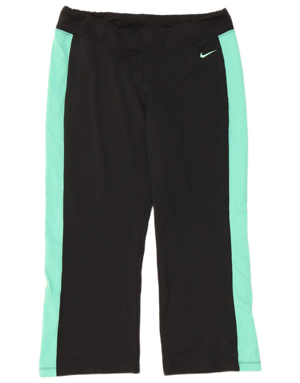 Damskie spodnie dresowe NIKE Capri US 12/14, duże czarne bloki kolorów