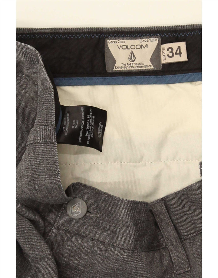 Męskie spodenki chino Volcom W34, duże, szare, z bawełny w cętki