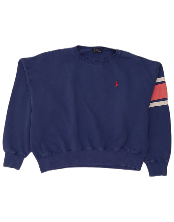 Damska bluza z grafiką Polo Ralph Lauren Jumper UK 14 Średni niebieski