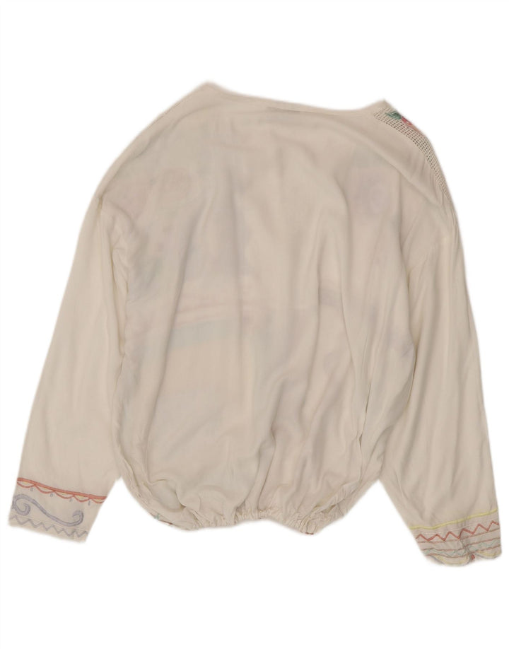 Damska koszula pulowerowa Together UK 18 XL w kolorze złamanej bieli, wiskoza w kwiaty