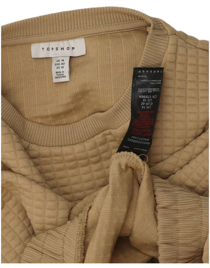Damski sweter typu Crop Topshop UK 14, duży, beżowy, poliester