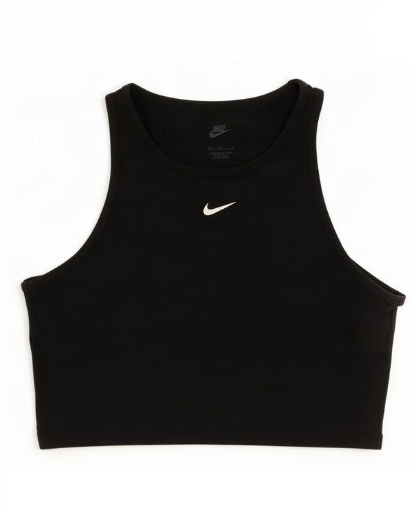 Damski top sportowy z logo Nike Swoosh Graphic UK 12, średni czarny