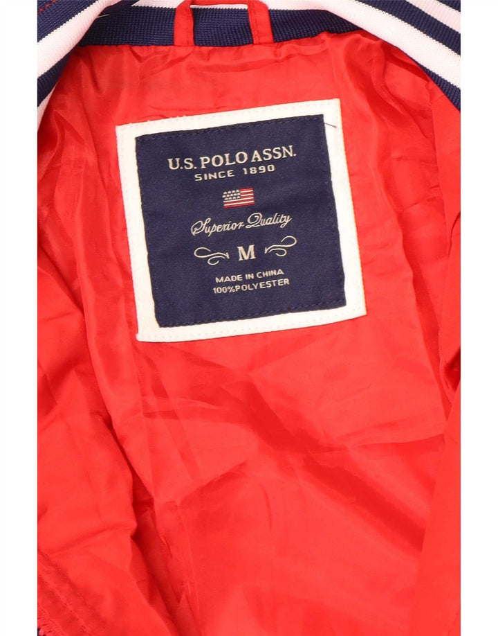 US Polo Assn. Damska kurtka bomberka UK 14, poliester w kolorze średniej czerwieni