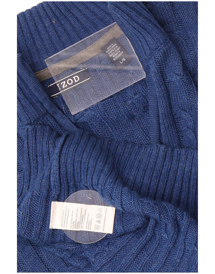 Izod Męski sweter z zamkiem błyskawicznym, duży, niebieski, bawełniany