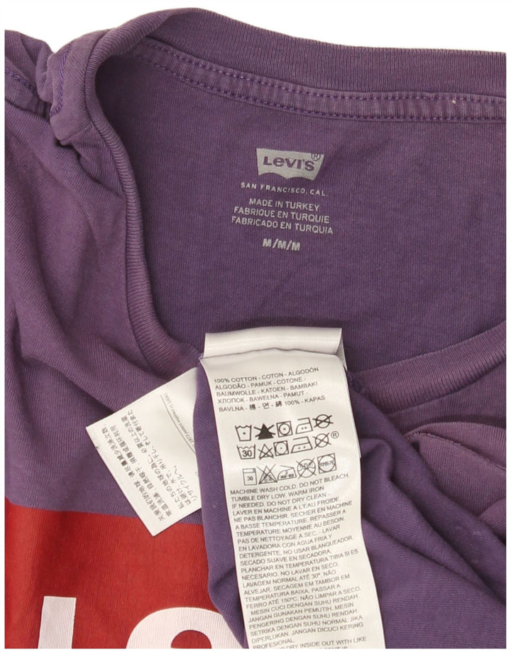 Męska koszulka z grafiką Levi's, średnia fioletowa bawełna