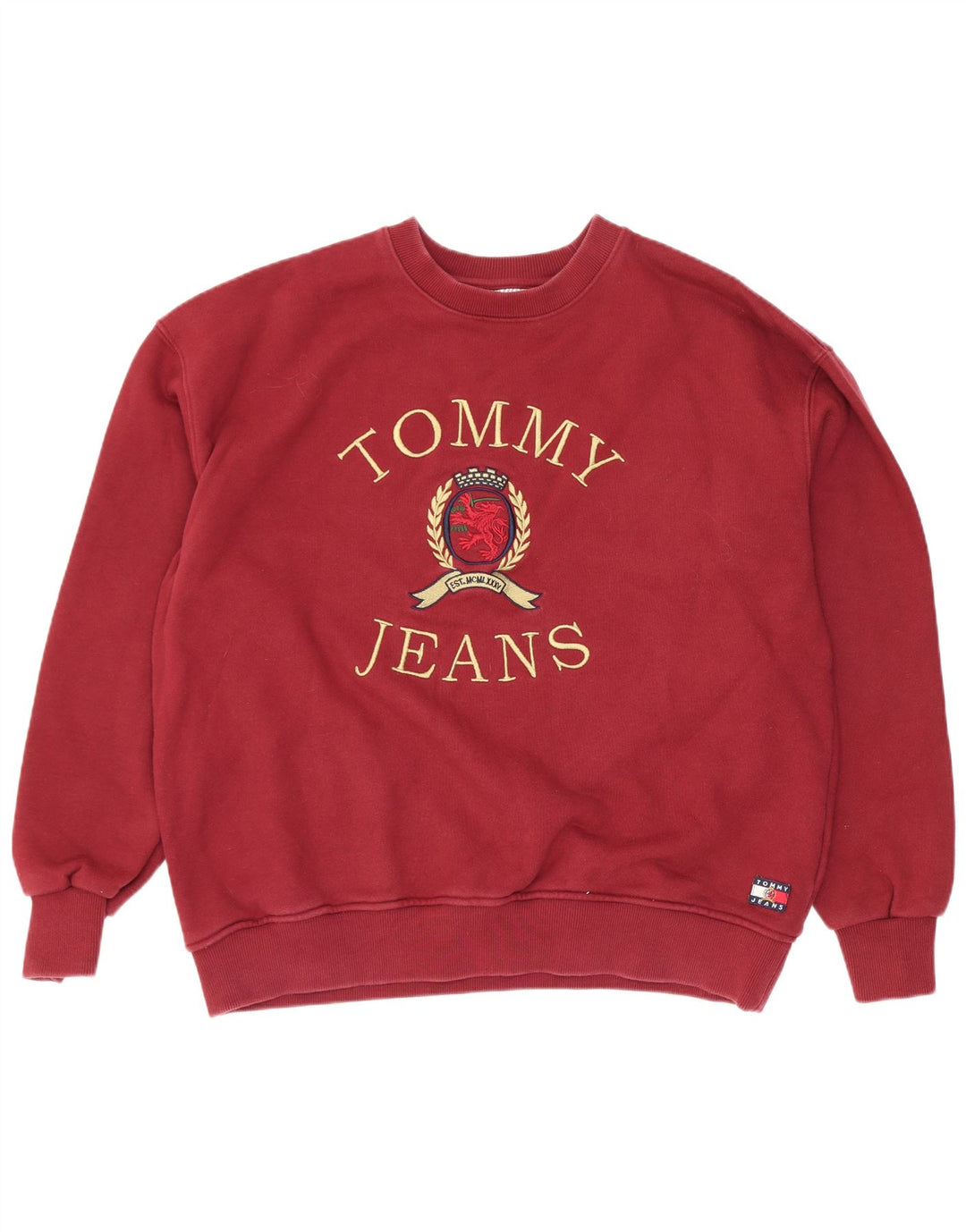Męska bluza z grafiką Tommy Hilfiger XL Bordowa bawełna