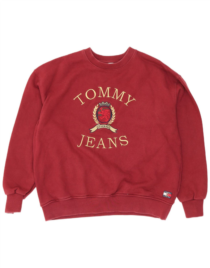 Męska bluza z grafiką Tommy Hilfiger XL Bordowa bawełna