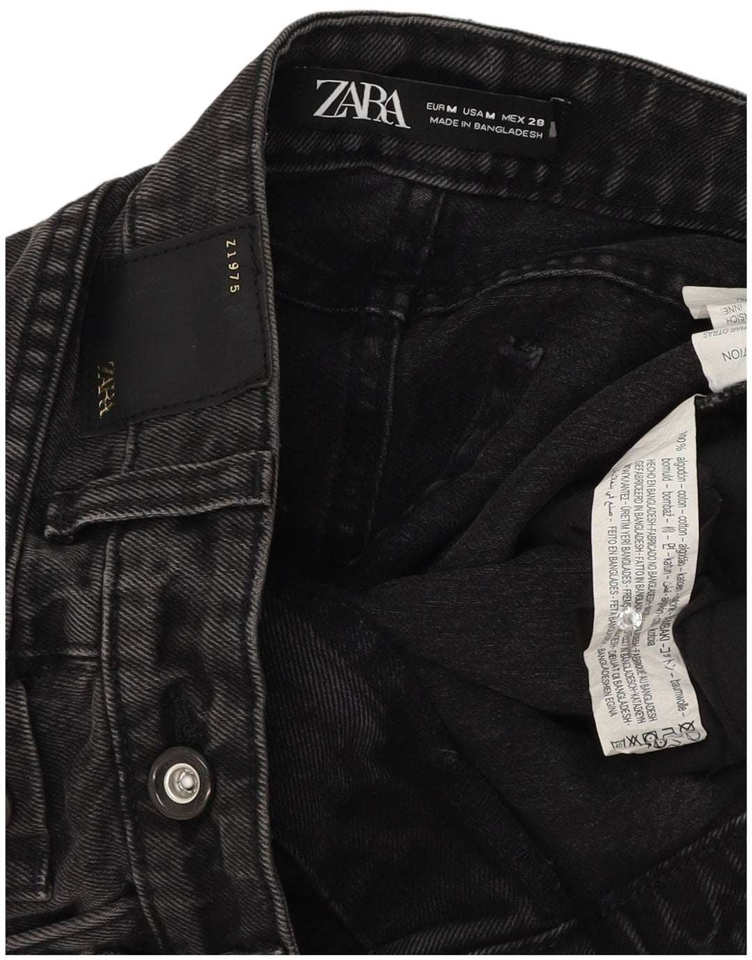 Damskie spodenki jeansowe Skort, średnie W28, czarna bawełna