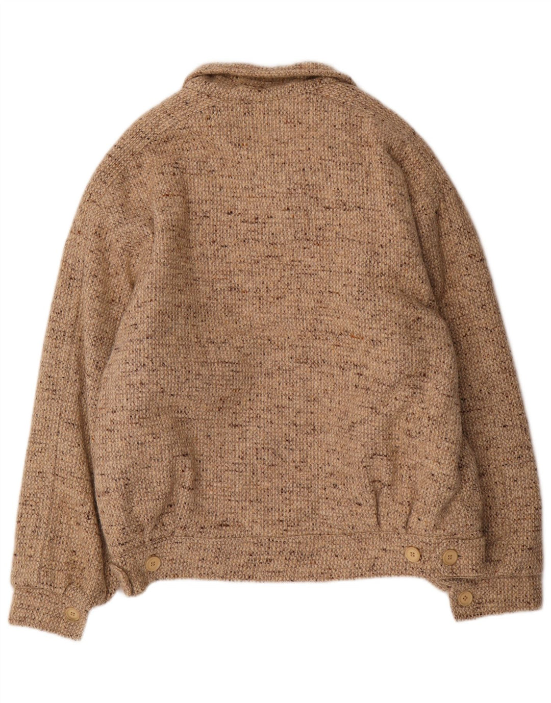 Męska kurtka bomberka VINTAGE UK 38 Średnia beżowa wełniana nakrapiana