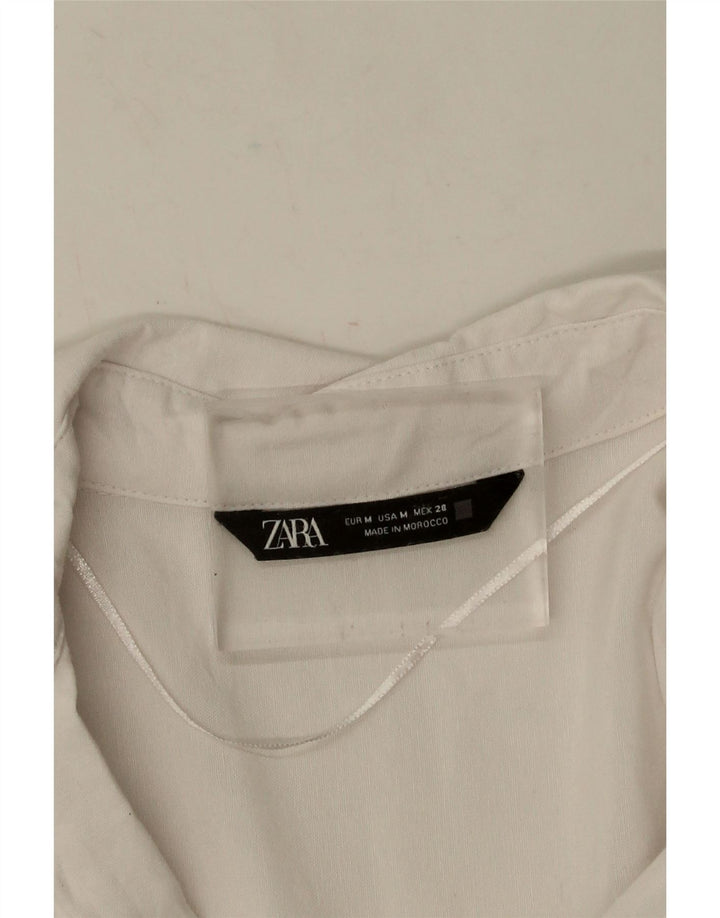 Damska koszula oversize Zara UK 14, średnia biała bawełna
