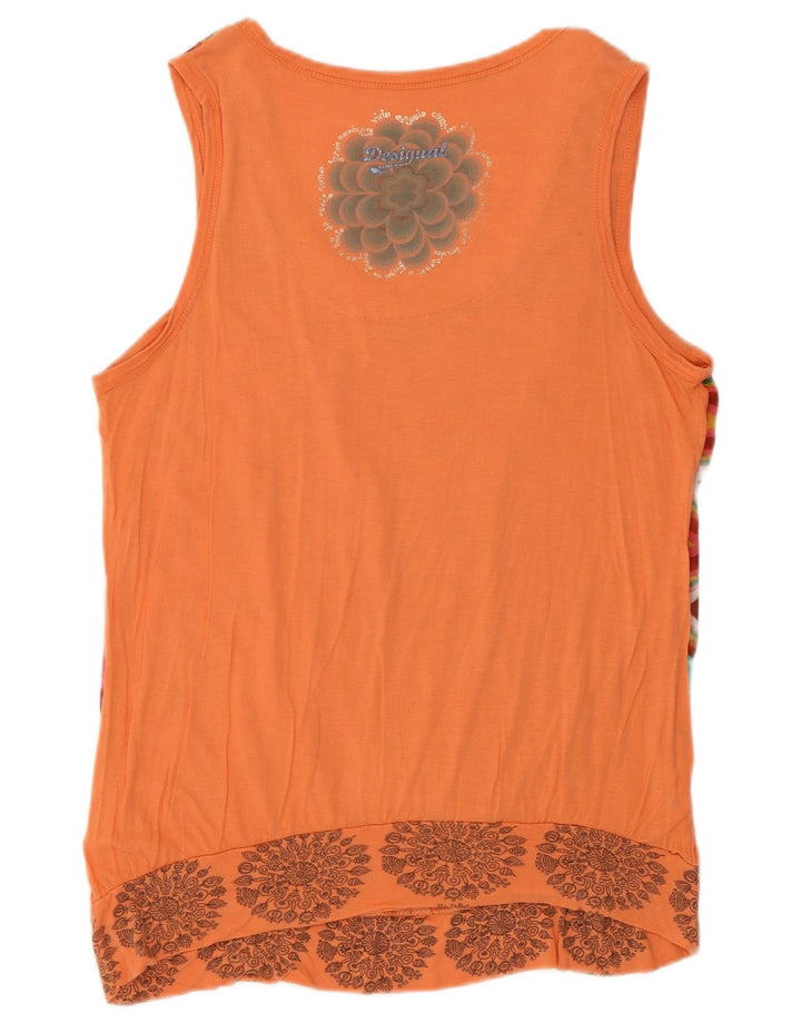 Damski top Desigual Graphic Vest Top UK 14 Średnio-pomarańczowy w kwiaty