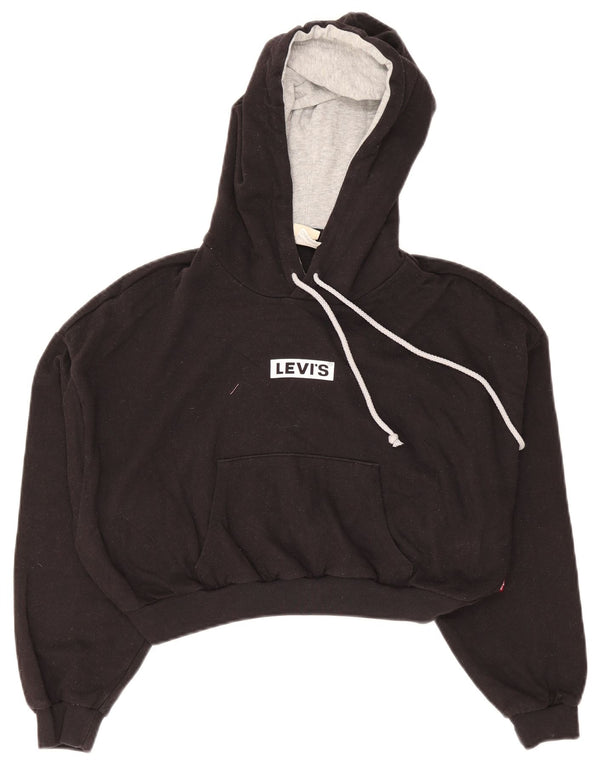 Damski sweter z kapturem Levi's z grafiką, UK 16, duży, czarny, bawełniany